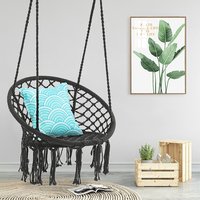 Chaise suspendue en macramé, balançoire de Patio, confortable et robuste, tricotée, corde en coton