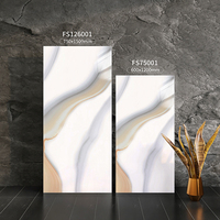 Carreaux de porcelaine modernes 600x1200mm, brillants, luxueux, pour sol et mur intérieurs, effet marbre