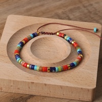 Bracelet en Pierres Fines Délicates 2 X 4 mm pour Femme, Perles Plates Semi-Précieuses Tissées à la Main, Ajustable, Guérison, Jaspe Impérial, Idée Cadeau