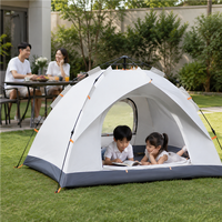 Tente de camping instantanée double couche Oxford pour 3-4 personnes, imperméable, résistante aux UV, avec des pièces modulaires connectables