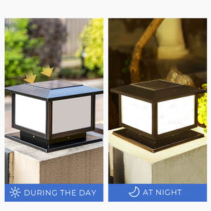 Outdoor Waterdichte Solar Pillar Lights Home Decor Kolom Licht Ip65 Waterdicht Led Tuin Solar Hek Verlichting Met E27 Basis - Product Image 4