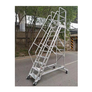 Vente directe Usine Mobile sécurité Aluminium Étagère <span class=keywords><strong>Escalier</strong></span> Plate-forme de Travail échelle Avec Roues et Serrures - Product Image 4