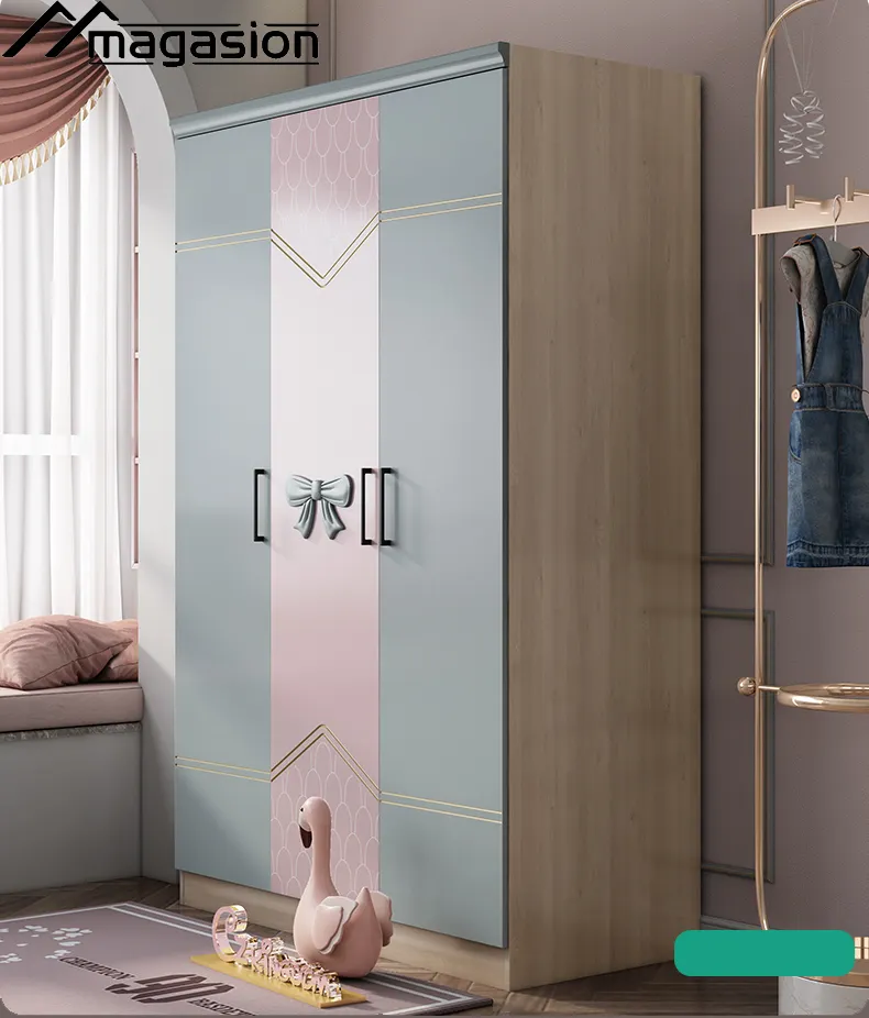 European style allure bedroom modern home simple almirah wardrobe solid wood storage wardrobe