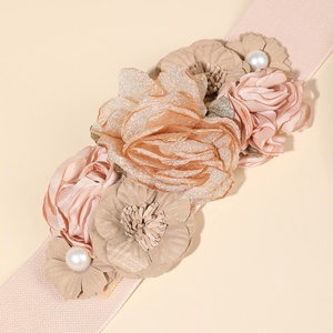 2025 Bán Buôn Hot Bán Vành Đai Cho Phụ Nữ Nhân Tạo Ren Ngọc Trai Hoa Dây Thắt Lưng Ăn Mặc Phụ Nữ Phụ Nữ Đàn Hồi Vải Thắt Lưng - Product Image 5