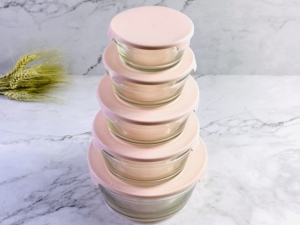 Microondas grande resistente al calor, color rosa, juego plano con tapa de pp, 5 uds. - Product Image 3