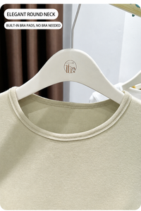 Maglia a maniche lunghe da donna con scollo rotondo, vestibilità slim, elasticizzata, basic, a strati, in maglia morbida, con <span class=keywords><strong>reggiseno</strong></span> integrato - Product Image 4