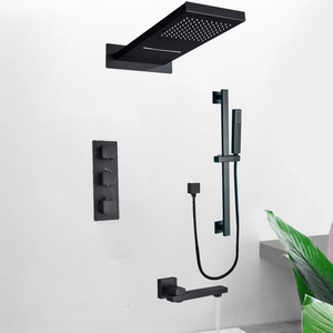 Ensembles de rideaux de douche thermostatiques sur mesure 4 pièces salle de bain ensembles de rideaux de douche muraux à trois voies 4 pièces salle de bain - Product Image 1