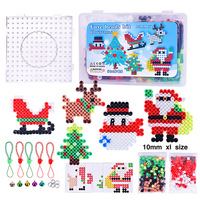 Kit de perles à fusionner DIY, thèmes variés (Noël, Halloween, animaux, arc-en-ciel), ensemble de perles Perler, jeu de puzzle, jouet éducatif fait main pour enfants, cadeau