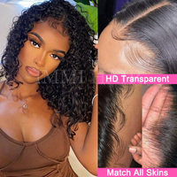 Perruque Lace Front Wig 100% naturelle lisse et soyeuse, cheveux vierges, 13x6 HD, pre-plucked, couleur naturelle, pour femmes, Grade 10A