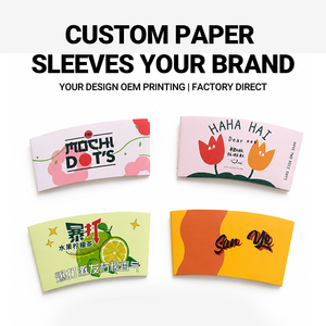 Funda Protectora para Vasos Desechable <span class=keywords><strong>de</strong></span> Cartón Liso con Logotipo Personalizado, Troquelada, con Película Protectora Laminada, Empaquetada Plana para Ahorrar Espacio, para Llevar - Product Image 2
