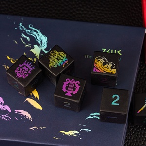 Tùy chỉnh đa diện mờ tự nhiên Obsidian đá quý D6 xúc xắc thần thoại Hy Lạp xúc xắc ảo tưởng mô hình với carton gói - Product Image 4