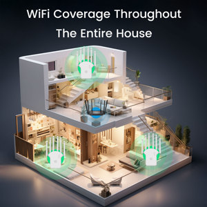 Répéteur WiFi sans fil double bande 1200 Mbps avec télécommande, 6 antennes, résistant à l'eau, amplificateur de portée du signal - Product Image 5