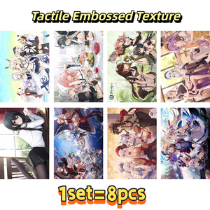 Ensemble de 8 affiches en relief Anime Azur Lane, impressions murales HD non encadrées de 42x29cm avec texture en relief tactile - Product Image 1