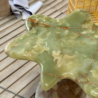 Table d'appoint ronde en onyx moderne scellée, en jade vert onyx, pour salon, style nordique, meuble en onyx