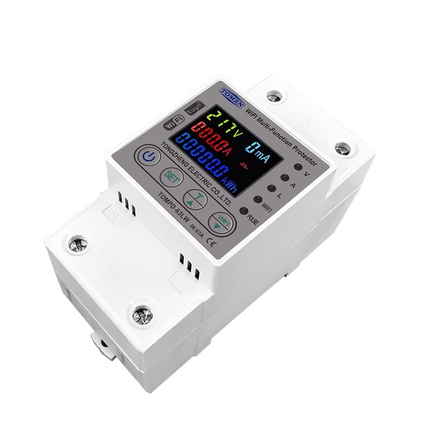 63A 80A WIFI Smart Energy Meter KWh Metering Switch Timer 220V CE for Current Leakage Protection for Industrial