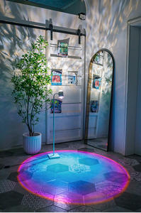 Lámpara de pie con ondulación de agua, Red de puesta de sol, luz nocturna roja, luz de doble ambiente, lámpara de pie para cafetería en vivo, luces inteligentes para el hogar - Product Image 3