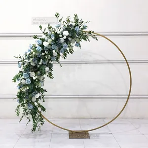 Artificial Round Flower Arrangements Metal Wedding Arch For Outdoor And Indoor Events