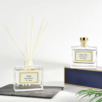 Difusor de Aromas Aikun de Vidrio Cuadrado Grande con Aroma a Loto, 100 ml, Difusor de Aceites Esenciales Vegetales con Caja de Regalo para el Vestíbulo de Hoteles, Marca Privada