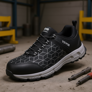 Scarpe da Lavoro Vevor con Punta in Acciaio per Uomo, Sneakers di Sicurezza Sportive, Tomaia in Rete Nera, Suola in Gomma, Intersuola in EVA, Taglia 12 Larga - Product Image 2
