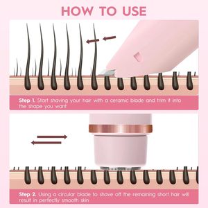 Rasoir électrique pour femmes, tondeuse <span class=keywords><strong>intime</strong></span>, IPX7 étanche, utilisation humide/sèche, visage, aisselles, jambes, lavable (piles incluses, rose) - Product Image 3
