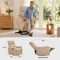 Fauteuil inclinable électrique Power Lift pour soins à domicile, 105-160 positions multiples, massage par vibration, télécommande, fauteuil inclinable électrique pour soins à domicile