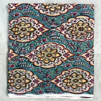 Tela de Algodón Estampada en Bloque, Ecológica, Ligera, para Coser, Tapicería, Cortinas, Confección de Vestidos, Hecha a Mano en India, con Diseño Floral