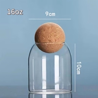 Lanternes Bougeoirs en Verre Transparent Résistant à la Chaleur de 12 oz et 16 oz, Bocaux à Bougies avec Bouchon en Liège Utilisés pour la Fabrication de Cire de Soja