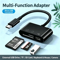 Lecteur de carte mémoire SD TF 3 en 1 type C, adaptateur USB a OTG 5 Gbps pour téléphone, tablette, ordinateur portable, appareil photo, plug and play, design portable