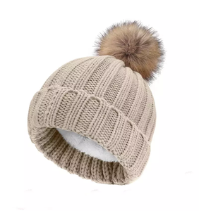 Wholesale in Stock Fashion <strong>Pom</strong> <strong>Pom</strong> Lady <strong>Beanie</strong> <strong>Hat</strong> Knitted Fleece Lining Warm <strong>Winter</strong> <strong>Hats</strong> for Women - Product Image 6