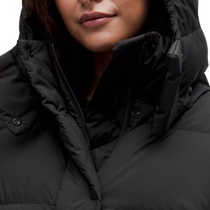 Manteau long noir chaud pour femmes, fabrication OEM, logo personnalisé, nouvelle arrivée, haute qualité, prix bas, tendance - Product Image 4