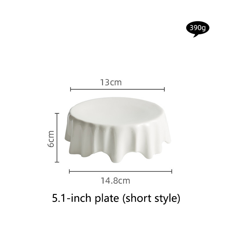 Plato de 5.1 pulgadas (estilo corto) - Blanco