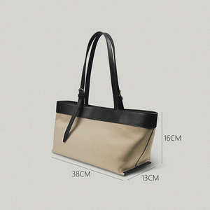 Bolso de mano de poliuretano de alta calidad para mujer, bolso de poliéster para compras y viajes, bolso de hombro clásico retro de lona para mujer - Product Image 4