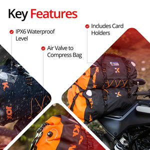 Échantillon gratuit, sac de selle de moto en PVC imperméable de grande capacité, sac de voyage sportif, sac de siège arrière de moto - Product Image 4