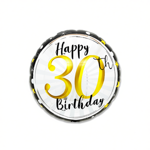 Globo de Cumpleaños Número 30, Redondo, Metálico, de 45x53 cm, Decoración para Fiestas de Adultos, Celebración de Cumpleaños - Product Image 2