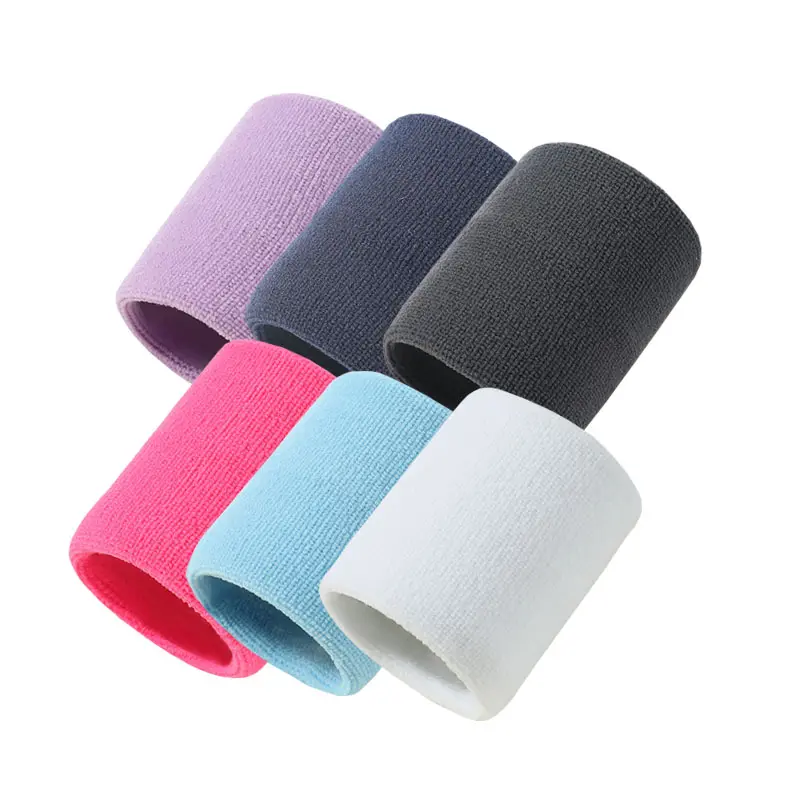 8*8cm Sweatband Respirável Sports Wristband Basketball Tennis Towel Wristband para Homens e Mulheres