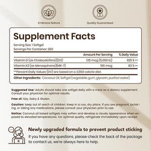 कैल्शियम अवशोषण हड्डी की ताकत के लिए नारियल के तेल के साथ जैतून का विटामिन डी 3 k2 नरम - Product Image 6