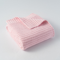 Super doux Offre Spéciale prix de gros couverture pour bébé 100% coton couleur unie couverture tricotée pour nouveau-né