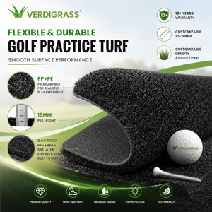 Gazon artificiel de golf sans plomb de 15 mm, faible entretien, installation rapide par déroulement, pour putting green, utilisation intérieure/extérieure, idéal pour les terrains de golf. - Product Image 1