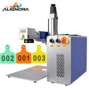 เครื่องเลเซอร์ไฟเบอร์กำลัง 30W 50W 60W 100W สำหรับทำเครื่องหมายบนวัสดุพลาสติก โลหะ ป้ายหูดิจิตอลสำหรับแกะ สุกร โค - Product Image 1