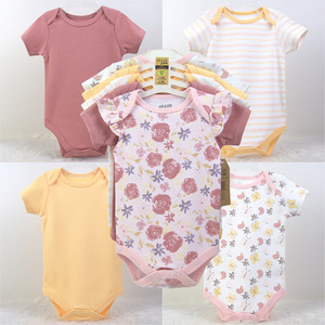 100% coton infantile pyjamas nouveau-né cinq pièces costume barboteuse bébé vêtements