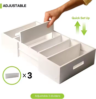 Organisateur de diviseurs de tiroirs de cuisine en bois de bambou extensible pour porte-ustensiles étagère de rangement réglable pour couverts et argenterie