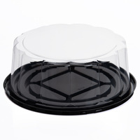 Boîte à gâteau ronde en plastique PET transparent de 8 pouces, conteneur pour pâtisserie, fruits, cheesecake, emballage pour boulangerie