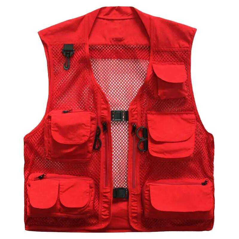 High Quality Multi Pockets Waistcoat for Fishing Camping Sleeveless Practical Men Mesh Utility Vest