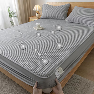 Protège-<span class=keywords><strong>matelas</strong></span> imperméable et épais brodé, <span class=keywords><strong>drap</strong></span>-<span class=keywords><strong>housse</strong></span> respirant, couvre-lit durable, respectueux <span class=keywords><strong>de</strong></span> la peau, 140_160 _ <span class=keywords><strong>180x200</strong></span> - Product Image 1