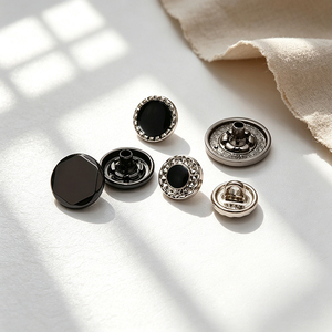 Round Metal <b>Buttons</b> With Embossed Logo And Pearl Decoration Classic Style Nickel Free For Clothing Accessories - Product Image 4