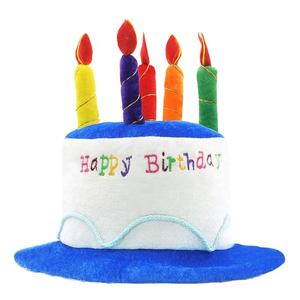 <span class=keywords><strong>Cappello</strong></span> a Forma di Torta di <span class=keywords><strong>Compleanno</strong></span> in Peluche Blu, Taglia Unisex per Adulti, Accessorio Perfetto per Feste in Costume - Product Image 1