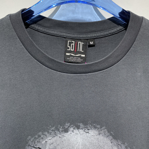 卸売高級ブランドSaintメンズTシャツ高品質グラフィックプリント半袖ヴィンテージアシッドウォッシュカスタムSaintメンズTシャツ - Product Image 3