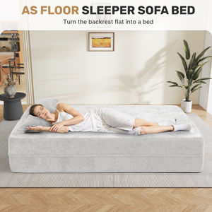 <b>Modern</b> Curved Upholstered Extendable Massage <b>Sofa</b> <b>Bed</b> Velvet High Density Sponge No Assembly Anti-slip School Living Room Lounge - Product Image 4