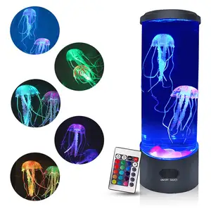 Medusas Lámpara de lava LED 16 colores Medusas Acuario Luces nocturnas Luces de estado de ánimo Regalos Lámparas decorativas de escritorio