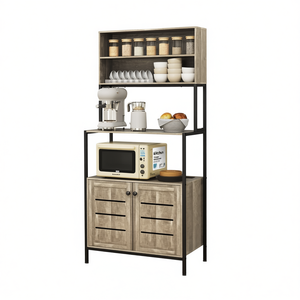 Mueble de Cocina con Soporte para Microondas, 4 Estantes, Diseño Industrial, Independiente - Product Image 1